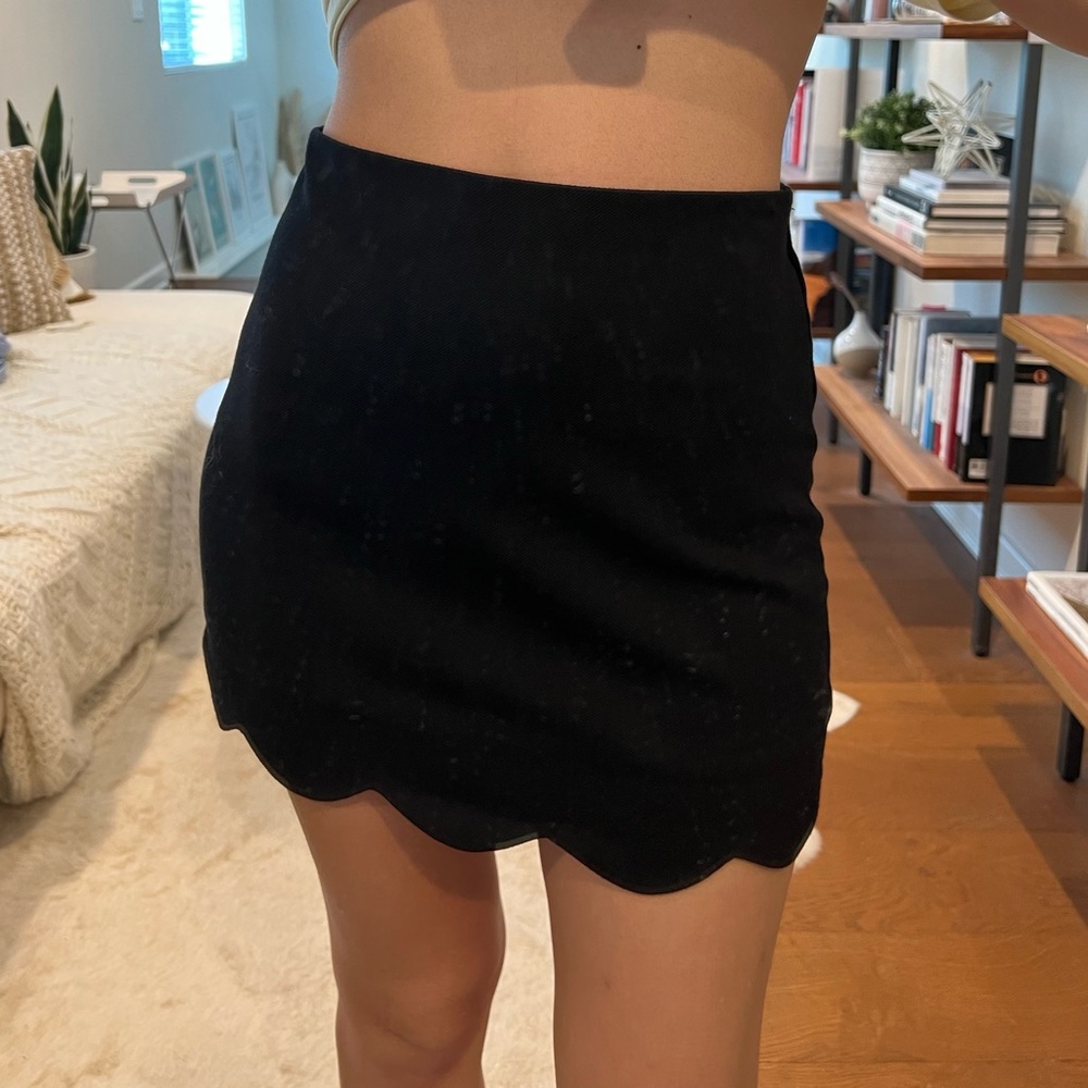 topshop black mini knit skirt